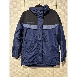 Columbia Women's Medium Core Interchange Blue Black Rain Ski Jacket Shell